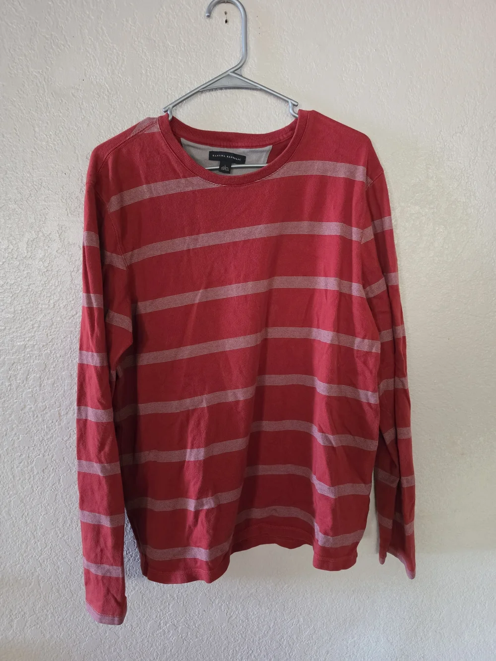 Men's Red Striped Long-Sleeve Shirt